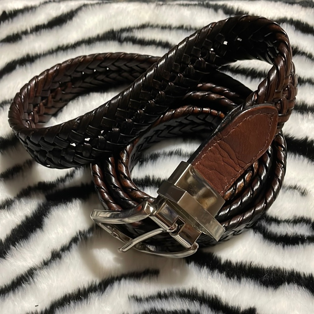 AAF Reversible Black & Brown Woven Leather Belt